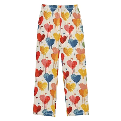 Pajama Pants Love Hearts Painting PJ Bottoms Sleepwear Lounge Sleep Pant with Pockets