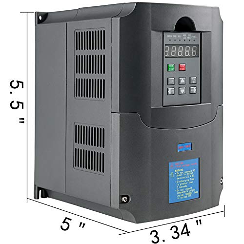 VEVOR Control CNC VFD 220V 7.5 KW 10HP Variable Frequency Drive 50A CNC Motor Drive Controller Inverter Converter 400 Hz 1 or 3 Phase Input 3 Phase Output for Spindle Motor Speed Control