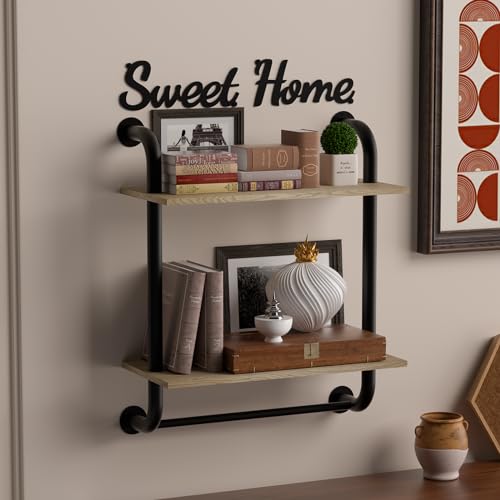 Bathroomshelveswallmountedfarmhousebathroomdecor2tierrusticindustrialpipeshelvingfloatingshelvesforbathroomkitchenbedroomlivingroom173inch  Urban Country Home Decor Bathroom shelves wall mounted farmhouse bathroom decor 2 tier rustic industrial pipe shelving floating shelves for bathroom kitchen bedroom living room 173 inch  urban country home decor