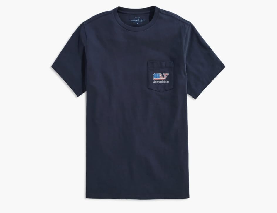 Image of Vineyard Vines Girls' Flag Whale Short-Sleeve Pocket Tee