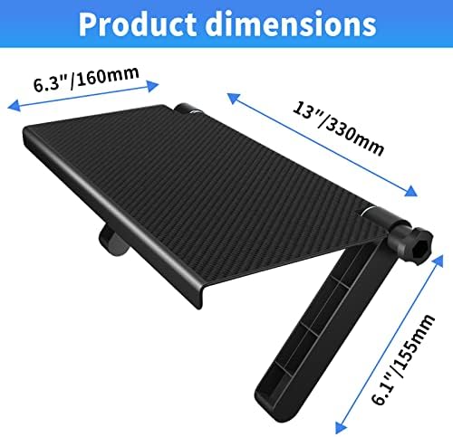 13-Inch Wide Platform Adjustable TV Top Shelf, Screen Top Shelf Mount, Monitor Top of TV Shelf Mounting Bracket for Streaming Devices, Cable Box, Router and Home Decor TV Top Storage Bracket- Black