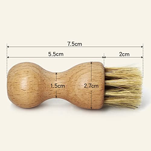 2Pcs Shoe Shine Brushes Gourd Shape Wooden Handle Shoe Cleaning Care Brush Shoe Dauber Polish Applicator Tool for Women and Men Shoes Boots, 2 Colors