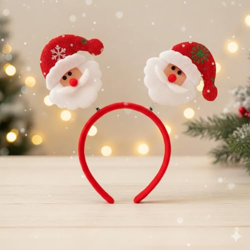 Image of PoPo Toys Santa Claus Headband Design Hair Band | Hairband for Party Birthday| Xmas Gift for Children Girls | Christmas Decorations Items for Home Ornaments Props