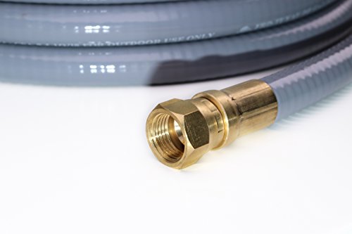 Dozyant 12 Feet 3/8 Inch Id Natural Gas Grill Hose With Quick Connect Propane Gas Hose Assembly For Low Pressure Appliance -3/8 Female Pipe Thread X 3/8 Male Flare Quick Disconnect - Csa Certified #TOP5