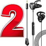 Kit 2 Fones de Ouvido Gamer Com Fio e Microfone Flexível Headset para jogos online mobile in-ear compatível Celular Console pc computador notebook video game