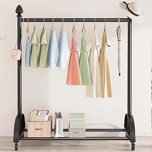 Perchero portátil con estantes y ganchos