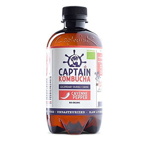 Captain Kombucha Cayenne Pepper, Té de burbuja - 12 de 400 ml. (Total 4800 ml.)