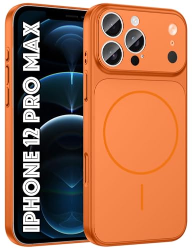 Image of SHINESTAR Converter Case for iPhone 12 Pro Max | Premium Protective Mag-Safe Cover | iPhone 17 Pro / 17 Pro Max Series Style Design | in-Built Camera Guard | Wireless Charging Compatible - Orange