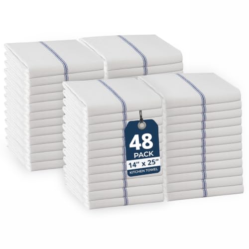 Image of LANE LINEN Kitchen Towels Bulk 100% Cotton Commercial 48 Pack