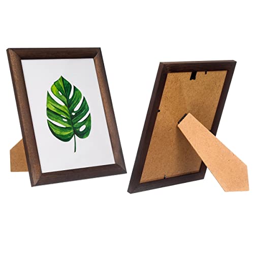 Simpleme Rustic Wood Picture Frames 8.5X11 - Pack Of 2 – Document Certificate Diploma Tabletop Or Wall Display With Glass, Dark Brown #TOP1
