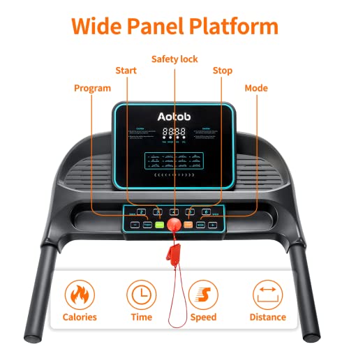 ACCPO Treadmill for Home, Max 2.5 HP Electric Folding Treadmills for Running and Walking Jogging Exercise with LED Display,12 Preset Programs Running Machine,300 LBS Weight Capacity (Black)