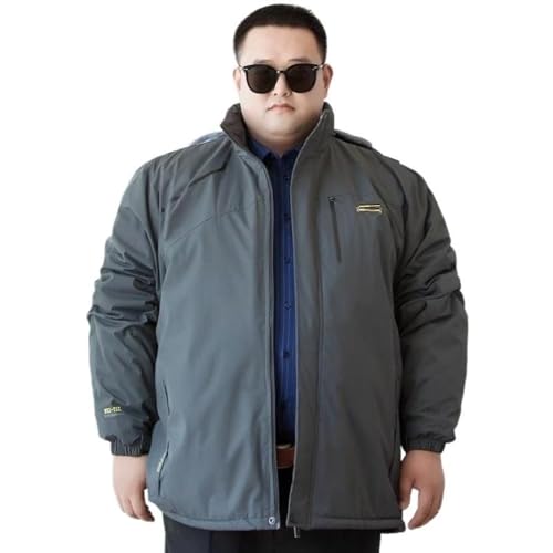 Koyojpoe Chaqueta De Algodón Engrosada Con Forro Polar De Talla Grande Para Hombre, Chaqueta Cálida Para Hombre, Cortavientos Impermeable Para Exteriores.,Gris,4xl