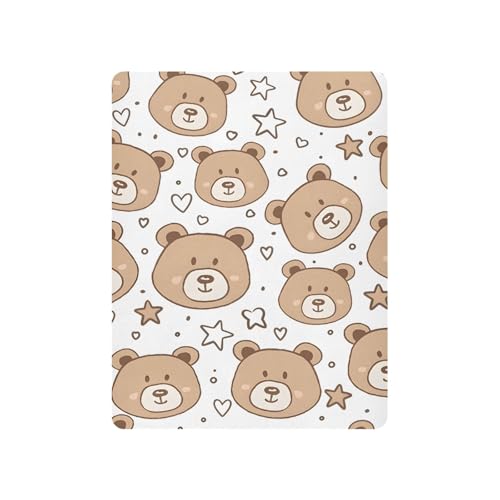 Image of Cute Bear Crib Sheets Stretchy Portable Sheets for Baby Toddler Breathable Soft Crib Mattress Sheet for Girls Boys