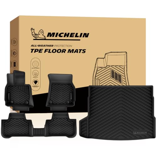 Image of Michelin Vehicle Mats for 2025-2026 BMW X3 G45 30 xDrive /M50 xDrive | Custom Fit, Non-Slip, All-Weather TPE Liner, Premier Series 1st & 2nd Row & Trunk Mat, 4 Piece