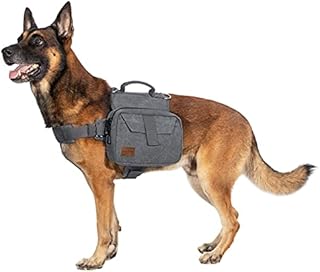 OneTigris Dog Pack Hound Travel Camping Hiking Backpack Saddle Bag Rucksack for Medium & Large Dog (Grey, Large)