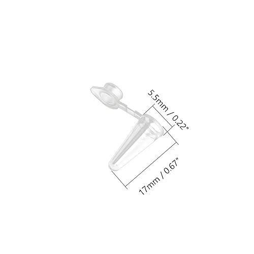 Miniatura 2 de Bettomshin 1000 tubos de centrífuga cónicos de 0.0 fl oz, con tapa a presión, mini tubos de ensayo de microcentrífuga de plástico transparente,