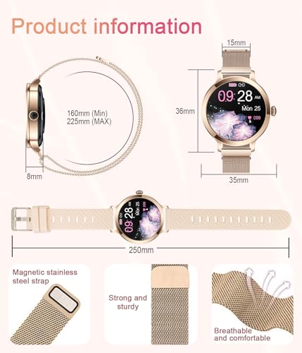 Niolina Smart Watches For Women, 1.106 Inch Amoled Small Screen Smartwatch Answer/Make Call For Android Ios Phones thumb #7