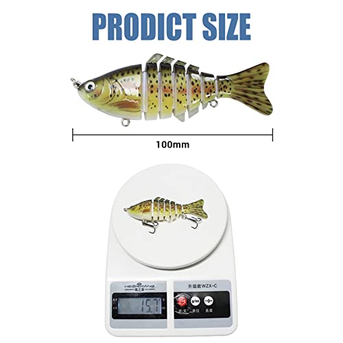Fishing Lures For Bass, Jazalic Segmented Hard T-Tail Multi-Joint Lures Slow Sinking Lures For Saltwater Freshwater Trout Salmon Pike Walleye Fishing Lures (B) #TOP3