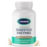 Boulder Bio Digestive Enzymes | 40,000 USP Lipase - Prescription Strength Pancreatic Enzyme Replacement Formula for Fat Digestion, Gut Health & Nutrient Absorption - Fermented, Vegan, High Potency