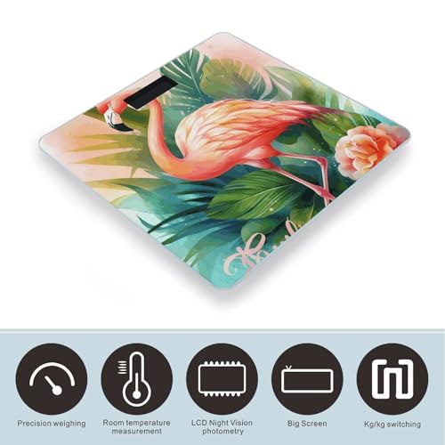 Báscula digital de baño con pantalla LCD y capacidad de 400 lb miniatura 3