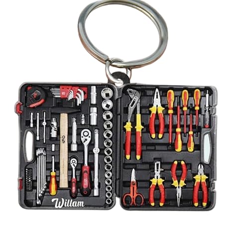 Personalized Electrician Tool Box Acrylic Keychain – Custom Name Key