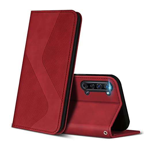 ZONNAVI Cover per Oppo Find X2 Lite, Flip Custodia Pelle PU con [Slot Cart] [Supporto Stand] [Magnetica], Cover a Libro Portafoglio per Oppo Find X2 Lite (Rosso)