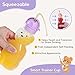 Upgraded 2 Pack Honey Bear Straw Cups for Baby, Toddler - Flip Top, Spill-Proof & Anti-pullout & Pop-up Straw Design - 8 OZ Squeezable Transition Sippy Cup for Speech & Feeding Training, Purple&Pink
