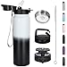 Botella de agua de acero inoxidable al vacío con pajita, 1 litro, doble pared aislante, botella de metal de 1000 ml, mantiene las bebidas calientes y frías para deportes, viajes, camping (3 tapas)