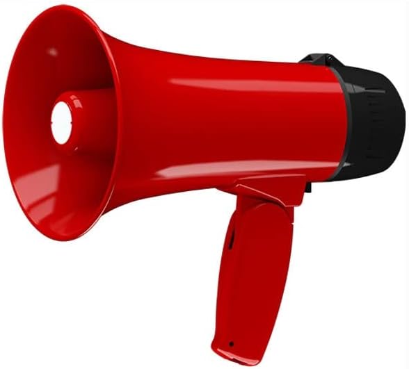 Megaphone Portable Megaphone Speaker Built-in Siren, Adjustable Volume Control Ideal for Football, Basketball Cheerleading Fans, Coaches Bullhorn Amplifiers(OneColor)