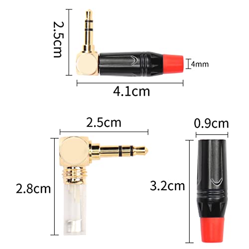 Conectores de audio Jack 3.5mm TRS 2 piezas 90° miniatura 3