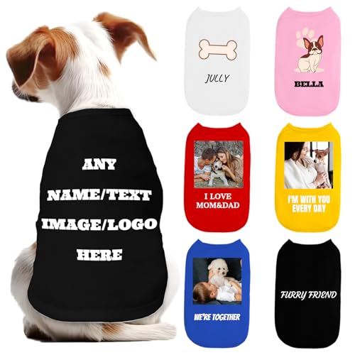 ORYG Custom Dog Shirt Personalized Dog Shirt with Name Logo Text Image Print Customized Breathable Clothes for Small Medium Large Dogs