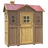 ガーデンガーデン 大型木製物置小屋 ガーデンシェッド (ライトブラウン)