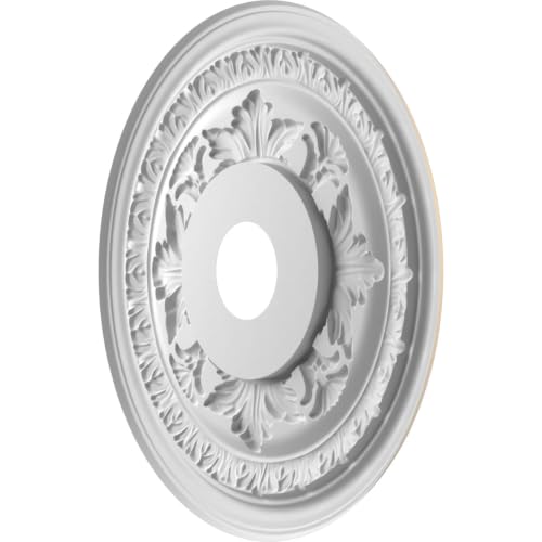 Image of 19 inchOD x 3 1 /2 inchID x 1 inchP Baltimore Thermoformed PVC Ceiling Medallion (Fits Canopies up to 7 3 /4 inch), UltraCover Satin Smokey Beige