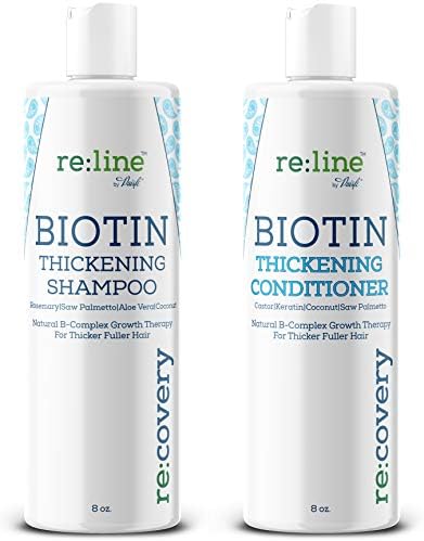 Biotin Shampoo and Conditioner for Thinning Hair Growth Thickening Shampoo for Hair Loss Treatment NATURAL Sulfate Free for Color Treated Hair Regrowth Treatment for Men and Women