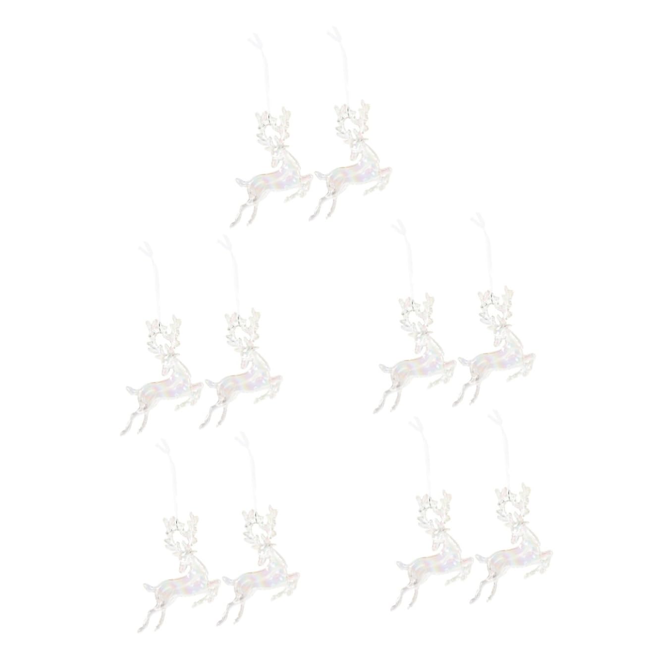 Gatuida 10piezas Adornos Colgantes De Navidad Decoraciones De Elk Transparentes para Árbol Puerta y Fiesta Escenas Festivas y Fotografía