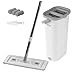 VEVOR Mop and Bucket with Wringer Set, Wet & Dry Use, Flat Mop and Bucket System with 3 Washable Microfiber Pads, Flat Mop with Stainless Steel Handle, Mop Bucket Set for Hardwood Tile Vinyl