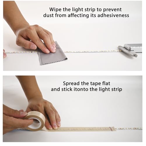 Image of Light Soften Tape 2 PCS 0.78inx29ft Led Light Strip Masking Tape Lighting Dimming Cover Sticker, (Beige)