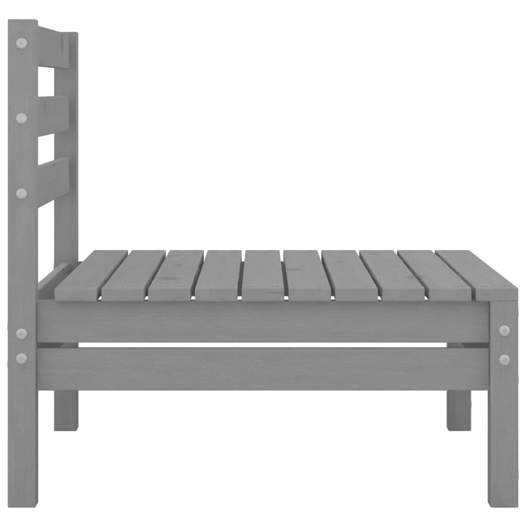 Zestawy mebli ogrodowych - 4-częściowy zestaw ogrodowy wypoczynkowy szary lite drewno sosnowe