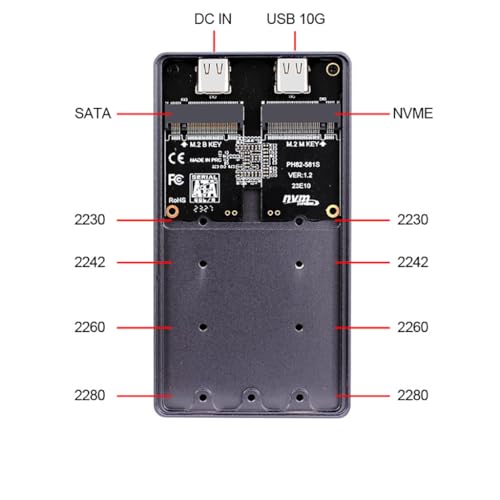 Caja Externa para SSD M.2 SATA 10Gbps Compatible M2 NGFF NVME miniatura 5