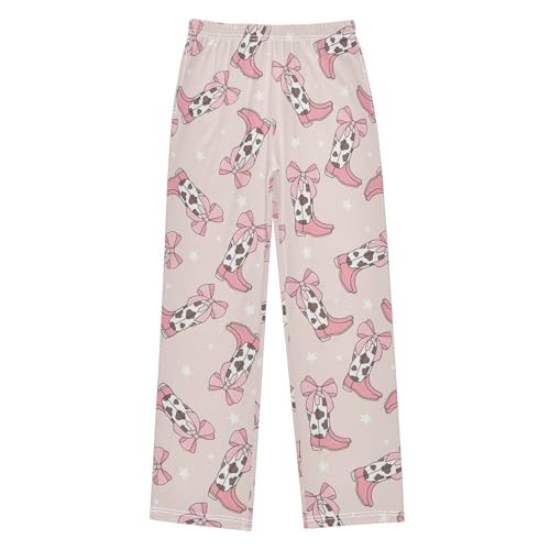 Boys' Pants Cowgirl Boot Retro Love Long Bottoms Jogger Pants Elastic Waist Trousers with Pockets S-XL