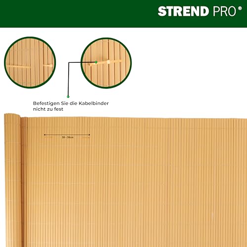 Protección visual de PVC STREND PRO resistente al viento y exterior texturizado bambú 8