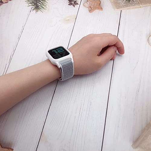 Image of NGAGE Silicon Case with Nylon Hook and Loop Strap【Watch Not Included】 Compatible with Apple iWatch Series 1-2-3-4-5-6-SE | 42mm & 44mm (Seashell)