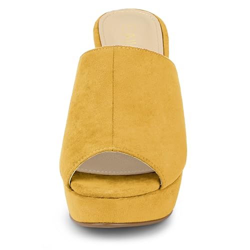 Image of Allegra K Women's Open Toe Platform Chunky Heel Slides Sandals