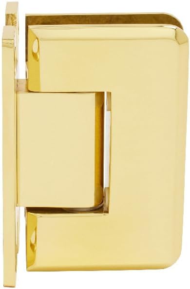 CRL Pinnacle 537 Series Polished Brass Wall Mount Full Back Plate Standard Hinge with 5º Offset