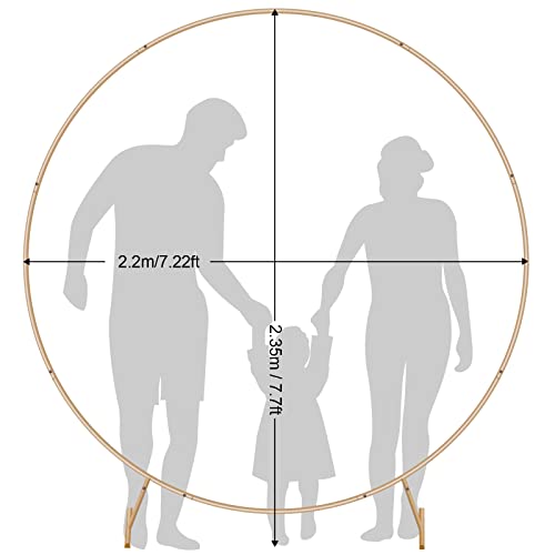 Anbeser Round Backdrop Stand - 7.2Ft(2.2M) Metal Round Balloon Arch Large Size Iron Circle Arch For Birthday, Baby Shower, Wedding, Graduation, Photo Background Party Decorations #TOP2