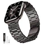 Picture of SUNFWR Compatible with Apple Watch Band 40mm 41mm 38mm 42mm(Series 10 11) for Women Men, Stainless Steel Metal iWatch Band for Apple Watch Series 11/10/9/8/7/6/5/4/3/2/1/SE/SE2/SE3 Ultra3/2/1 (No case)