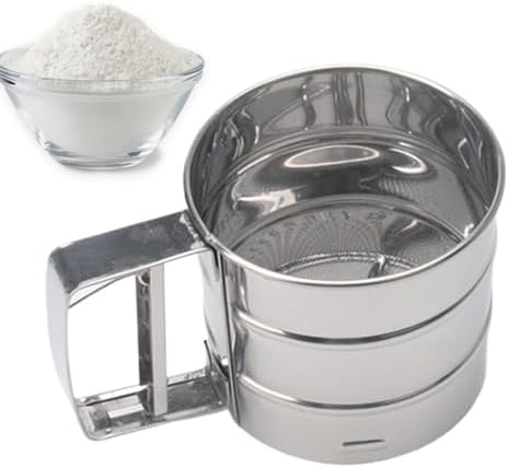Stainless Steel Fine Mesh Flour Sifter Cup - Portable Baking Tool for Pastry, Kitchen Sieves, and Powdered Sugar Shaker - Essential Baking Accessory