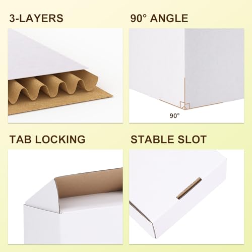 Image of WIFTREY 7X5X2 Shipping Boxes Set of 30, 7X5X2 White Corrugated Cardboard Box for Packaging Small Business, Gift Packing, Mailing, Moving