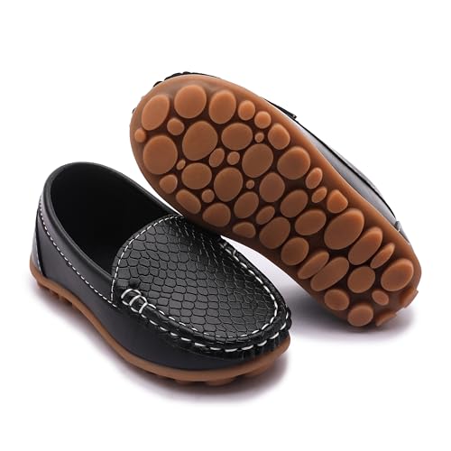 Boys Loafers PU Leather Slip-On Toddler Dress Shoes Non-Slip Sole Kids Moccasins for School Events and Daily Wear4
