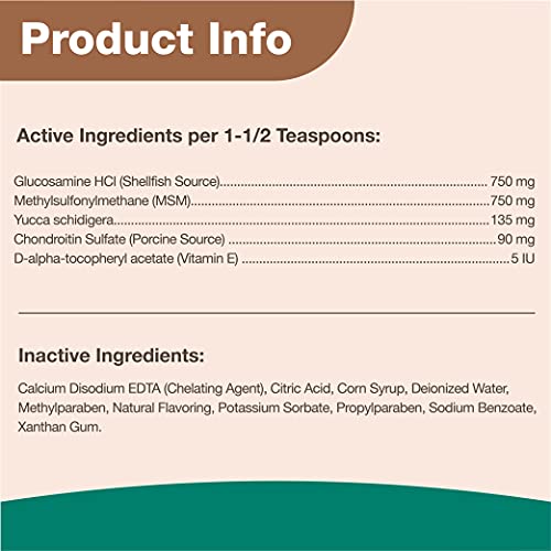 Naturvet Glucosamine Ds Plus Hip & Joint Support Liquid Pet Supplement – Level 2 Moderate Care For Dogs & Cats – Includes Glucosamine, Msm, Chondroitin – 8 Oz. #TOP4